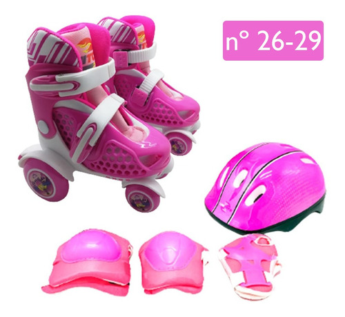 Imagem 1 de 7 de Patins 4 Rodas Infantil Ajustável Nº 25 Ao 28