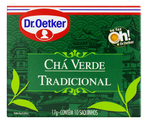 Chá Verde Tradicional Dr. Oetker Caixa 17g 10 Unidades