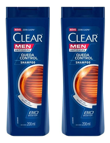 Shampoo Clear 200ml Controle Queda Men-kit C/2un