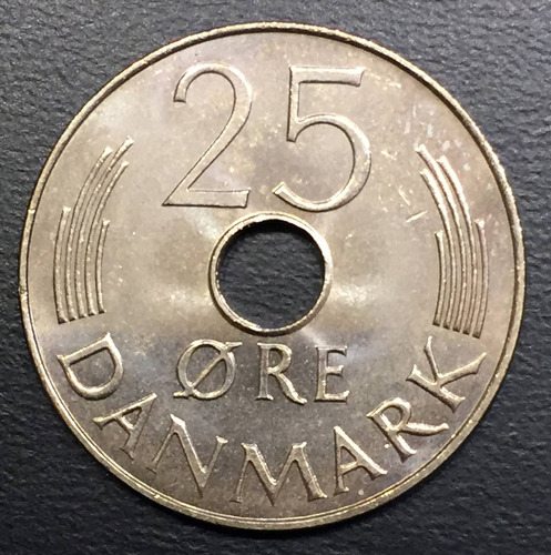 Din026 Moneda Dinamarca 25 Ore 1984 Unc Ayff