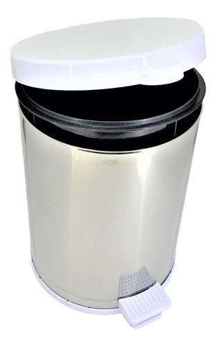 Viel lixeira com pedal e recipiente plástico com corpo aço inox e tampa plástica 10,5L