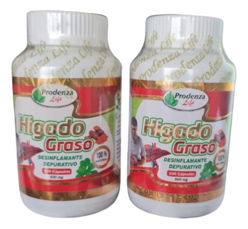 Pack Hígado Graso Depurativo, X100caps. 500mg X 2 Unidades- Sin Sabor