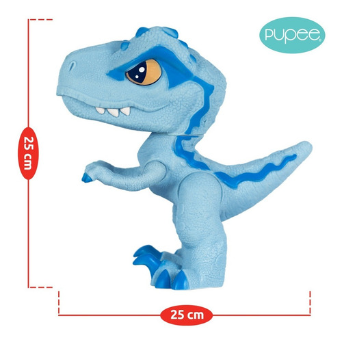 Imagem 9 de 10 de Jurassic World Velociraptor Blue Dinos Baby Azul Articulado