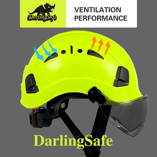 Casco De Seguridad Construcción Con Visera Ansi Isea Z89.1 Ds-a8-visera Tintada Verde
