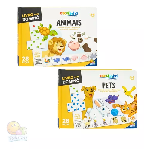 Jogo de Dominó Infantil Animais com