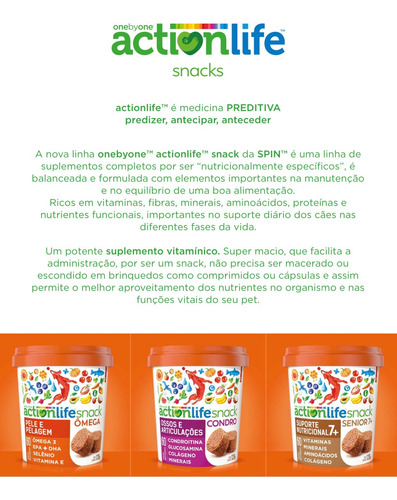 Snack Para Cães Actionlife Senior 7+ 120g Spin Onebyone