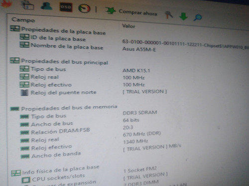 Placa Madre Asus Fm2+ / Cpu A10 5800 K / 4gb Ddr3 (Usado)