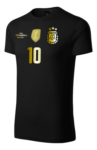 Camiseta Argentina 2024 Copa America Edicion Golden Algodon.