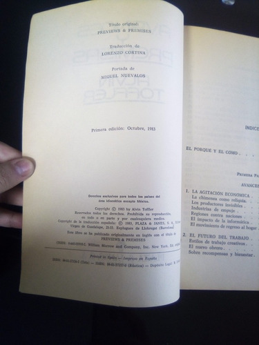 Avances Y Premisas Alvin Toffler (Usado)