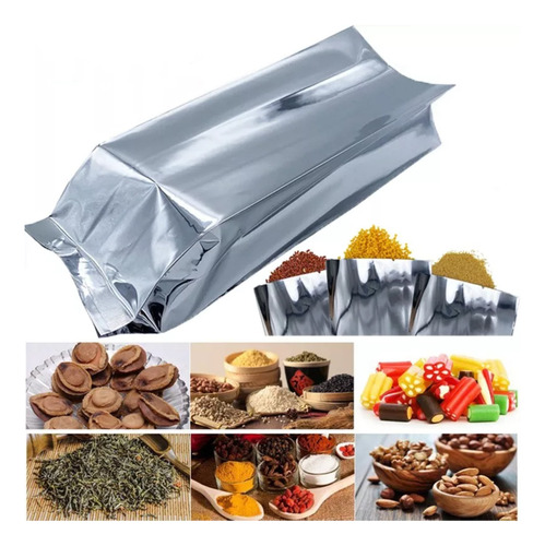 100 Bolsas Aluminio 1kg Para Café Semillas Alimentos Polvos