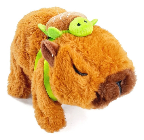 Capibara Peluche Camina Mueve El Hocico Sonido Sin Y C/luz Marrón Oscuro