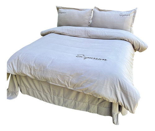 Duvet Sampson Bordado Gris Claro Queen