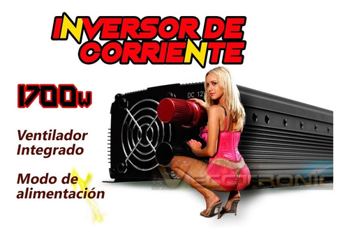Inversor De Corriente 1700w Conecta Todo A Tu Auto New 2018.