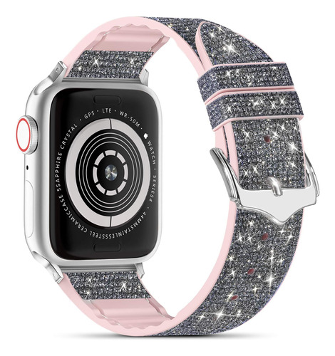 Malla Para Apple Watch 42/44mm Ctbb Glitter D Blue Silver