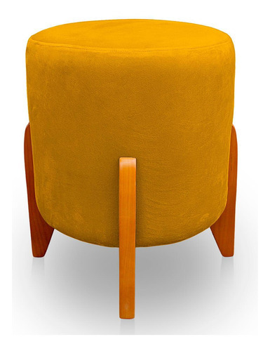 Puff Thor Luxo Para Sala E Quarto Suede Amarelo - Jylcrom