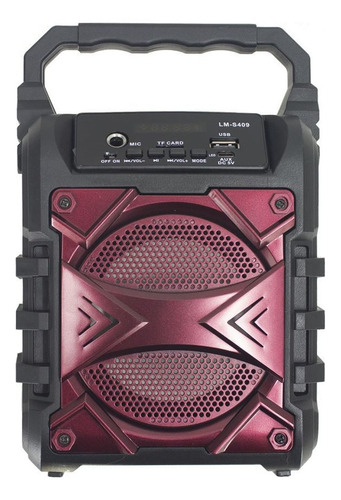Parlante Bluetooth + Usb + Radio Fm + Aux + Entrada Mic - 3 Color Rojo