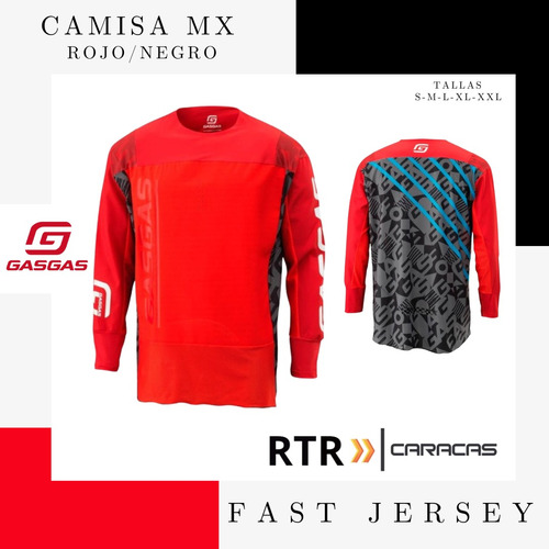 Camisa Gas Gas Fast Jersey Mx Rojo/negro 