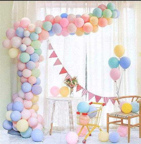 50 Globos Latex Colores Pastel Macarron # 12 Tiernos Bebes
