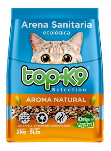 Arena Sanitaria Ecológica Top-k9 2kg Aroma Natural