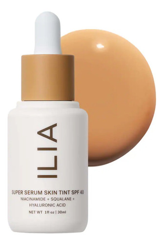 Ilia Super Serum Skin Tint Spf 40 Suero Con Color Base Tinta Tono Morgat St11.5 - Medio Con Matices Oliva Dorado