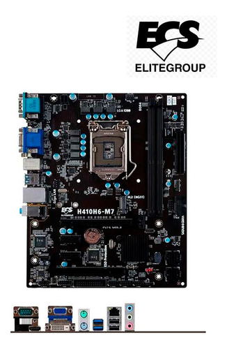 Mainboard Ecs H410h6-m7 10ma Gen. Socket 1200 Hdmi Ssd M.2