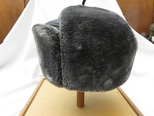 Gorro De Piel Y Cuero Original Ruso Gris Oscuro 57 Piel Y Cuero (Usado)