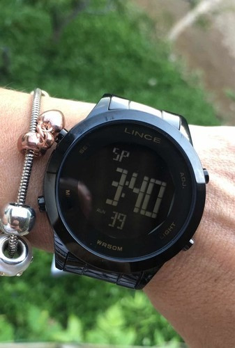 Relógio Feminino Lince Digital Negativo Preto Black Sdph085l