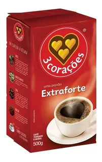 Café Torrado e Moído a Vácuo Extraforte Pacote 500g 3 Corações