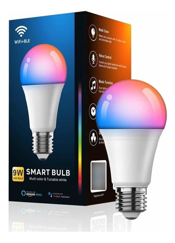 Bombillo Led Wi-fi (inteligente) Compatib Con Google Y Alexa Color De La Luz Rgb 110v