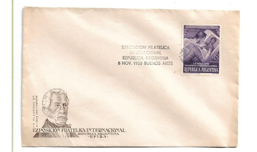 Argentina´50 Sobre Día Emisión San Martín Expo Filatélica