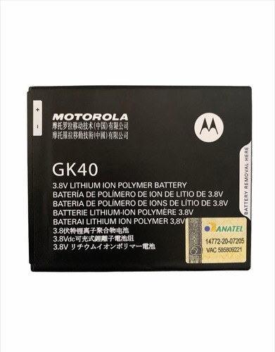 Bateira Motorola G4 Play G5 Gk40 Original Pronta Entrega
