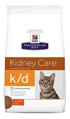 Alimento Hill's Prescription Diet Kidney Care Feline k/d para gato adulto sabor pollo en bolsa de 3.8kg