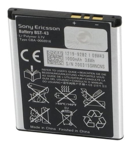 Bateria Sony Ericsson Bst-43 Celular Spiro W100 Original 