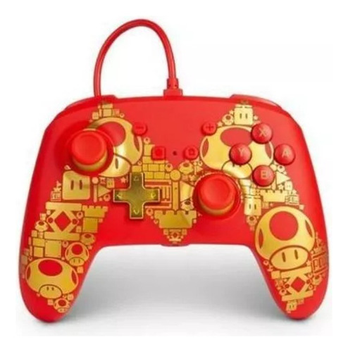 Controle Nintendo Switch Powera Mario Gold Com Fio