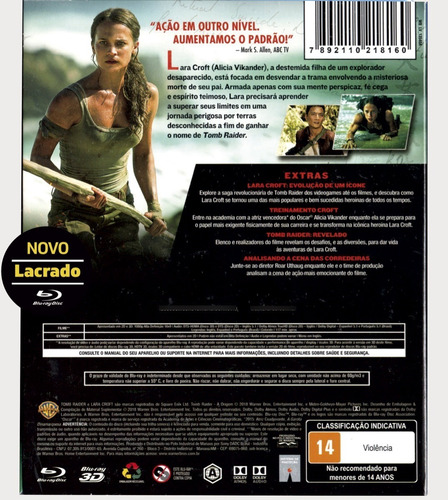 Blu-ray 3d + 2d Tomb Raider A Origem - Original Lacrado