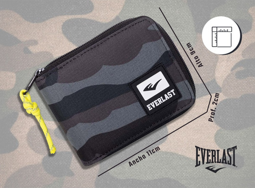 Billetera Everlast Tarjetero Hombre 2 En 1 Cierre Reforzado