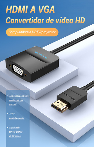 Vention - Conversor Vention/ Hdmi Macho - Vga Hembra/ 15cm/
