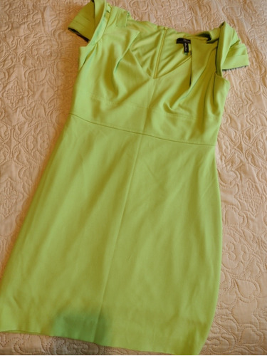 Vestido Verde Limón Para Dama. Mussi. Talla S