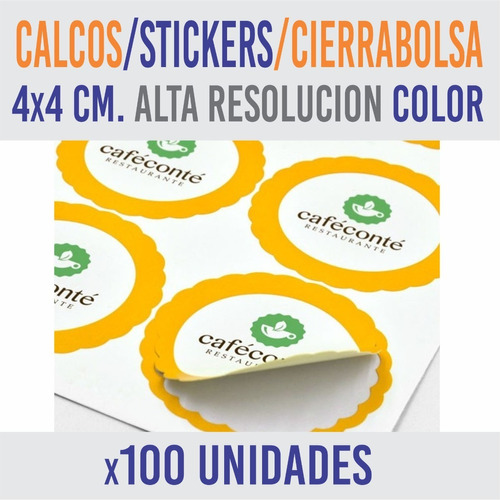 Adhesivos Stickers Cierrabolsas X100