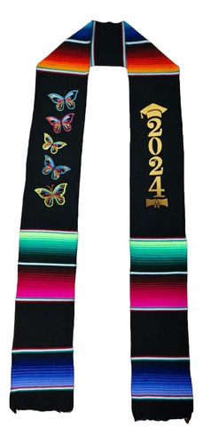 Estola Para Graduación Bordada De Sarape Artesanal 