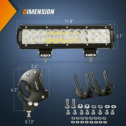 Nilight Led Barra De Luz 30,5 cm 72 w Led Foco De Luz De
