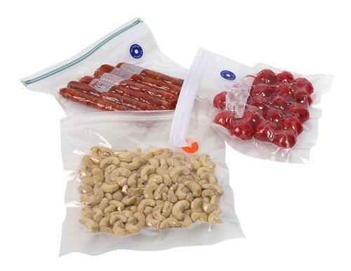 Kit 50 Saco Reutilizável Conserva Alimentos À Vácuo 22x21cm