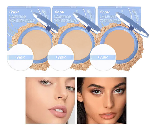 Base Maquillaje Polvo Compacto Fijador Matte 3pcs