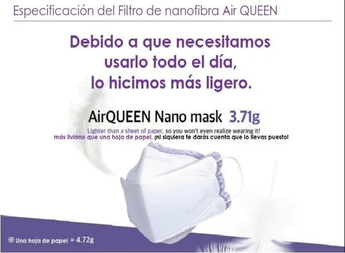 Mascarilla Air Queen - Diseño Ergonómico 3d - Nano Mask