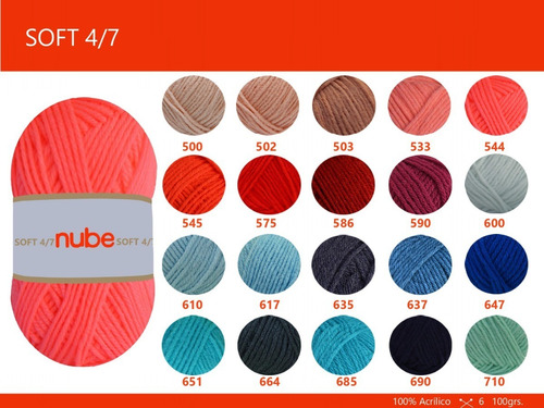 Imagen 4 de 7 de Hilado Nube Soft 4/7 X 1 Ovillo - 100 Grs. Por Color