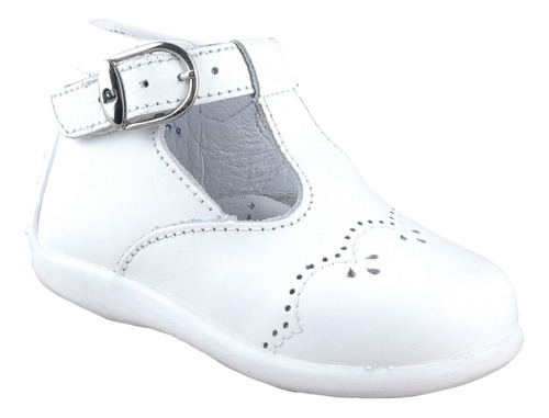 Zapato Bota Niña Bebe Arco Soporte 100% Piel Blanco 6113-b