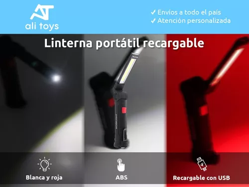 Linterna Led Lámpara Portátil Trabajo Imán Gancho Recargable