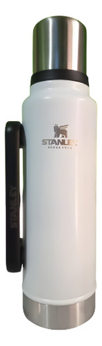 Stanley Termo Clásico 1.4 Lts Asa Plegable . Negro Y Blanco Blanco