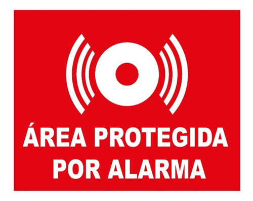 Cartel Área Protegida Por Alarma 20x16cms