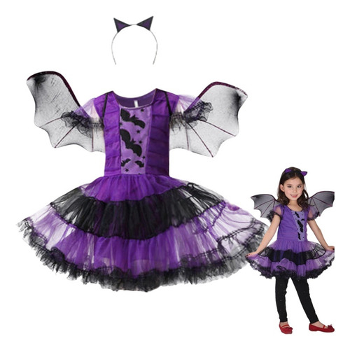 C Disfraz De Murciélago Para Niñas, Disfraz De Bruja, Disfraz De Cosplay De Tutú Para